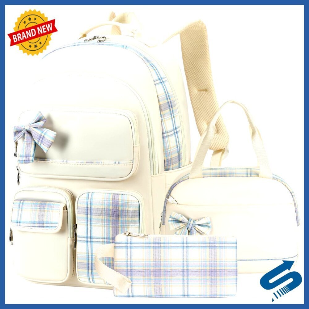 Large Backpack Set with Lunch Box and Pencil Case for School Travel Daypack